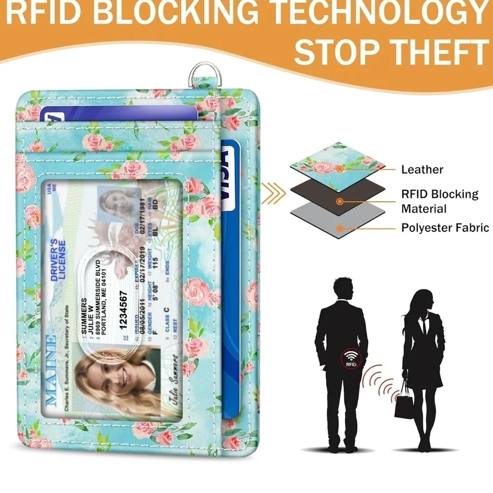 Floral RFID Card Holder Wallet